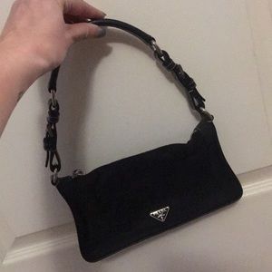 Prada nylon/leather black shoulder bag